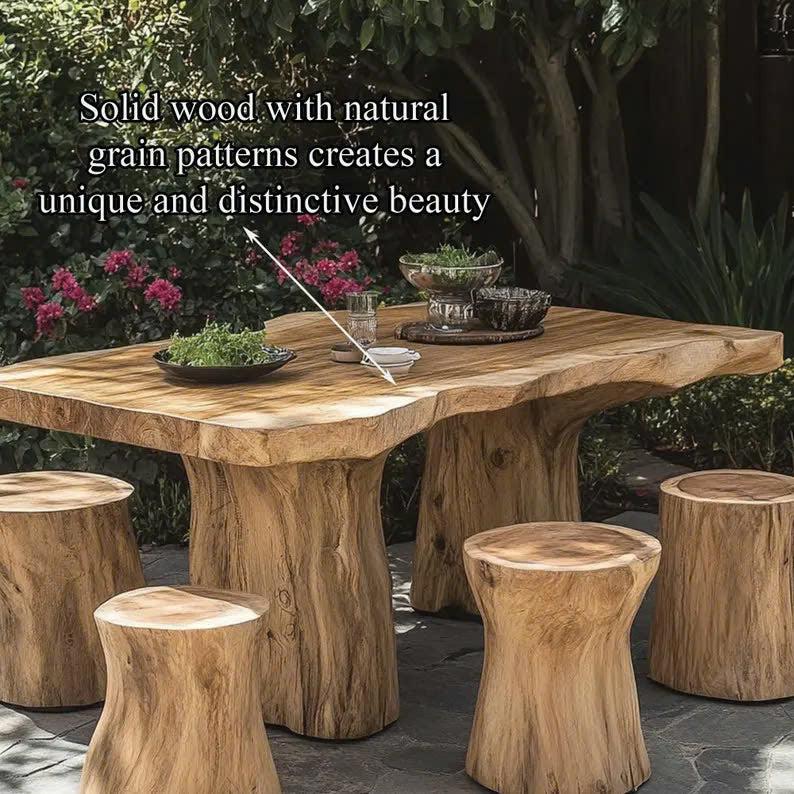 Large Rustic Live Edge Dining Table Set Home Decor Gift SINLDT022