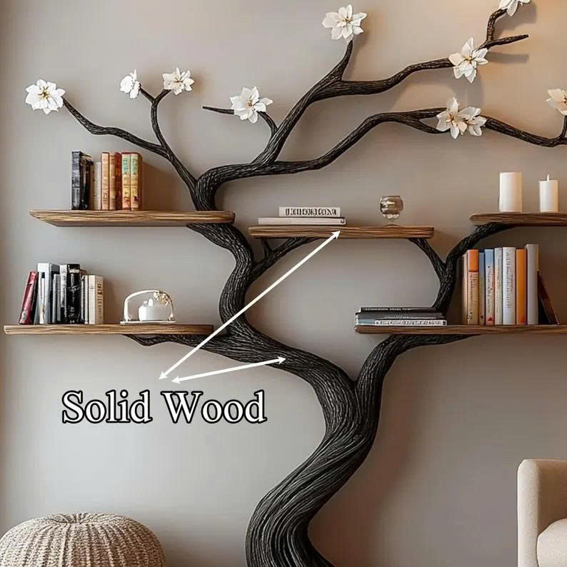 Custom Tree Bookcase Handcrafted Decor Room Gift For Her SINLTB166