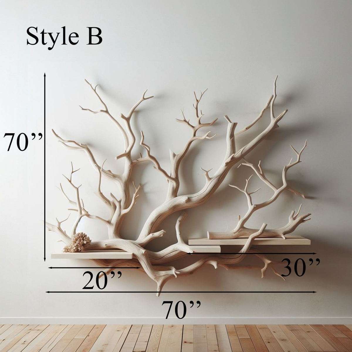 Artistic Tree Branch Floating Shelf Driftwood Art Decor SINLTB034