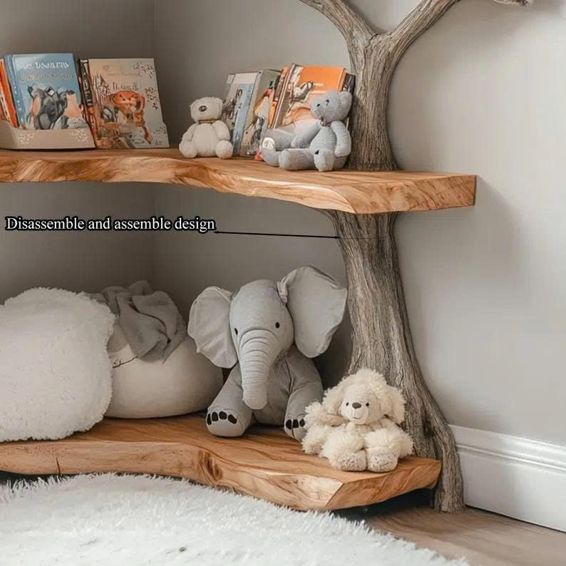Kids Tree Bookshelf Solid Wood Room Decor Gift SINLTB155
