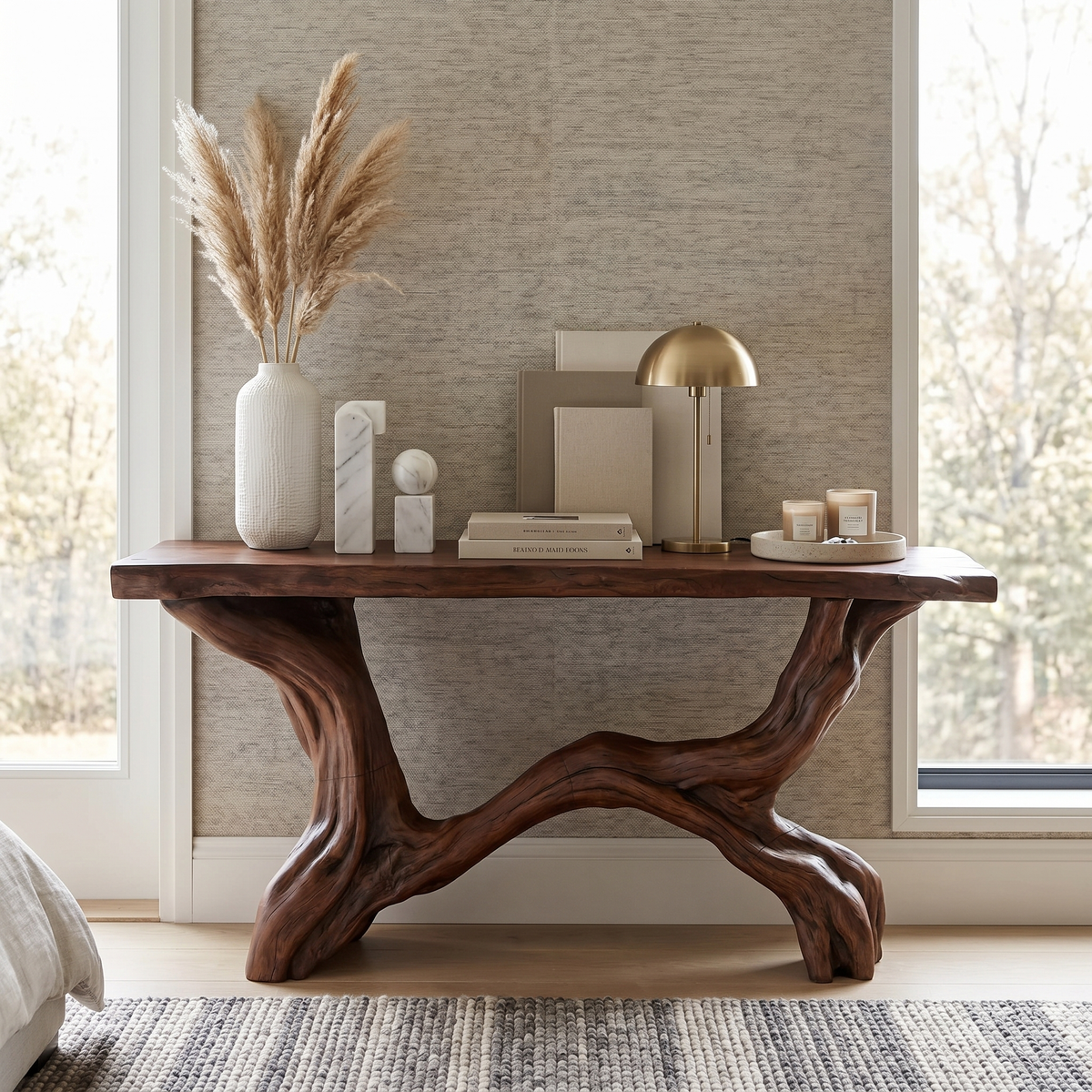 Live Edge Console Table Solid Wood Rustic Driftwood Gift SINLSACS088
