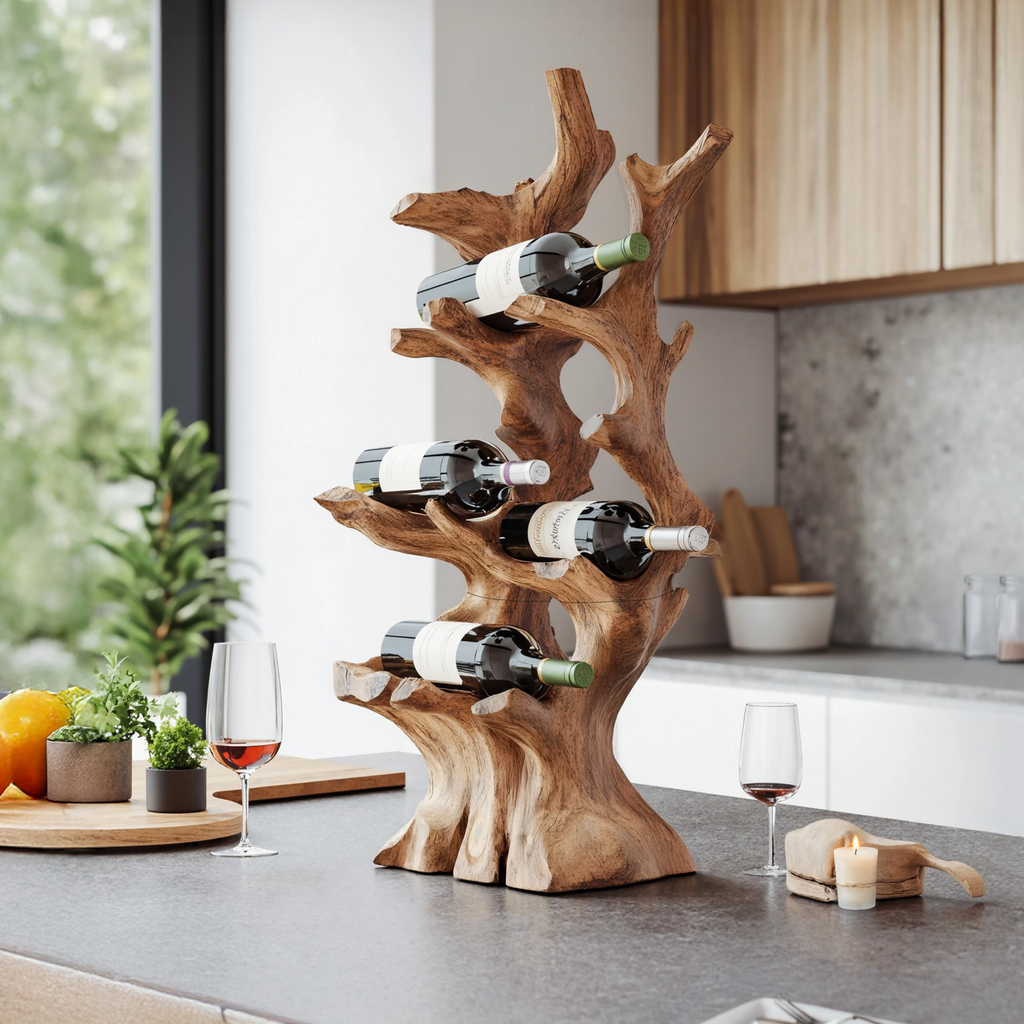 Handcrafted Wine Rack For Living Room Wall Organizer SILDTTNWH011