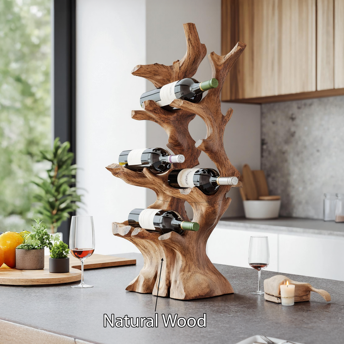 Handcrafted Wine Rack For Living Room Wall Organizer SILDTTNWH011