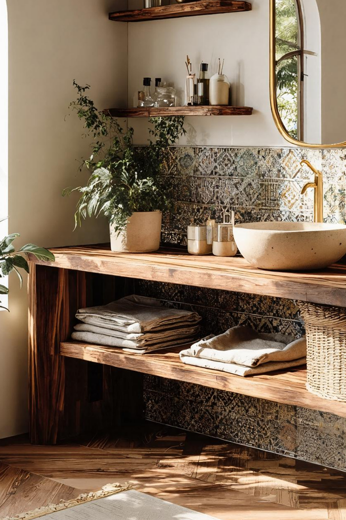 Live Edge Bathroom Storage Cabinet For Furniture Decor SILDTTRBRV043