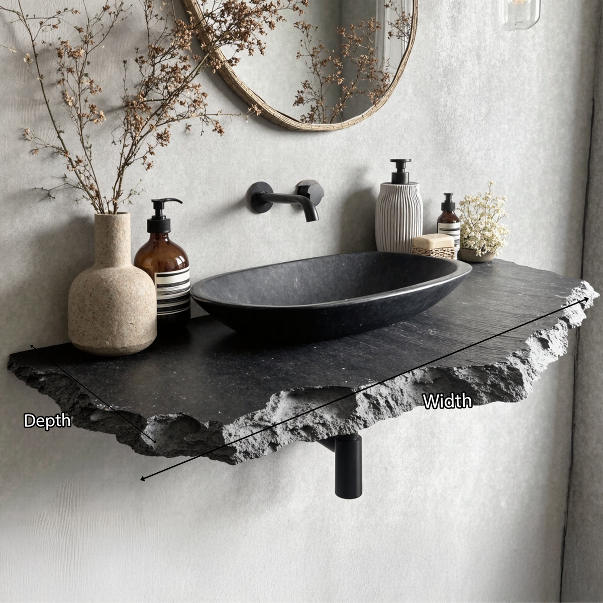 Live Edge Bathroom Vanity Shelf Wall SILDTBRV025