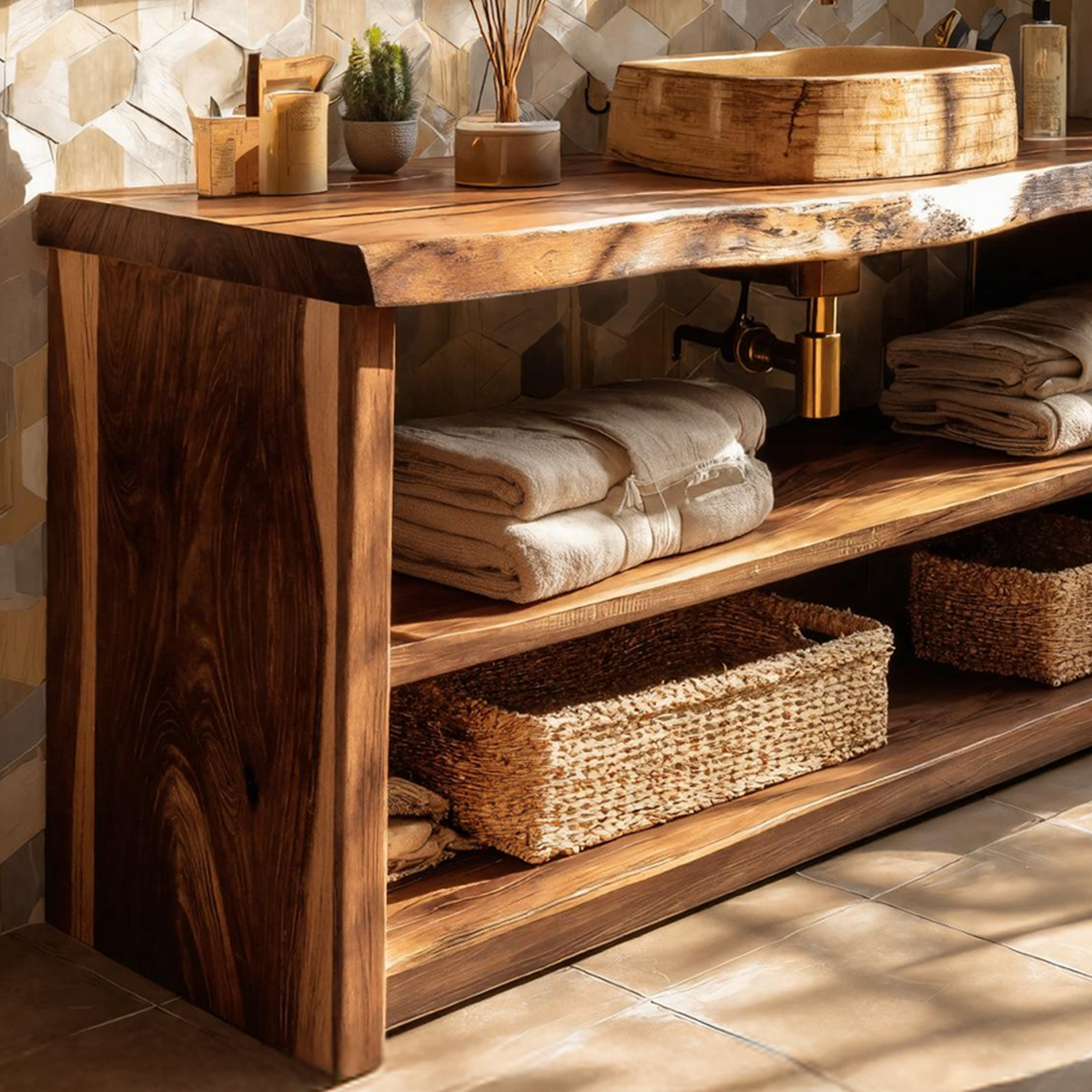 Mid Century Bathroom Vanity For Modern Interior Look SILDTTRBRV048