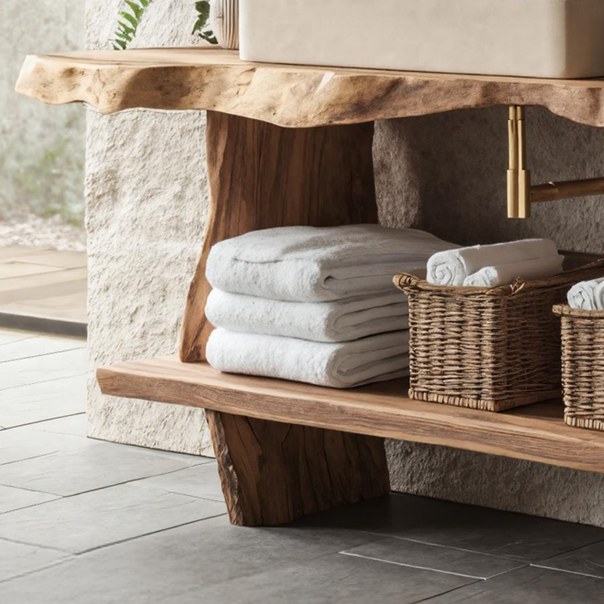 Bathroom Furniture Rustic Vanity With Live Edge Top SILDTTRBRV054