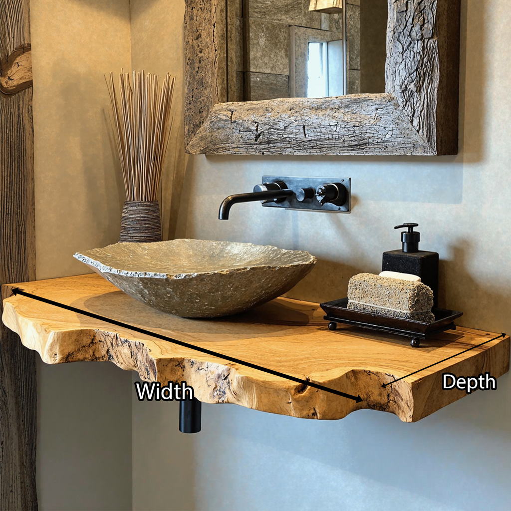Floating Wood Bathroom Shelf SILDTBRV033