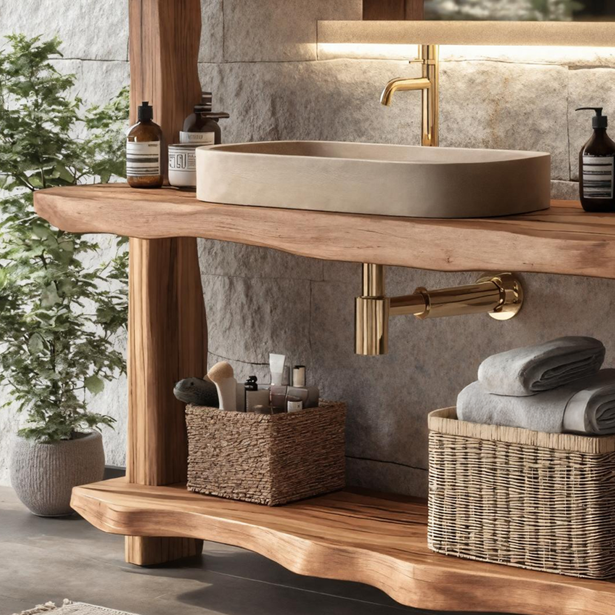 Live Edge Bathroom Vanity Farmhouse Style For Home SILDTTRBRV056