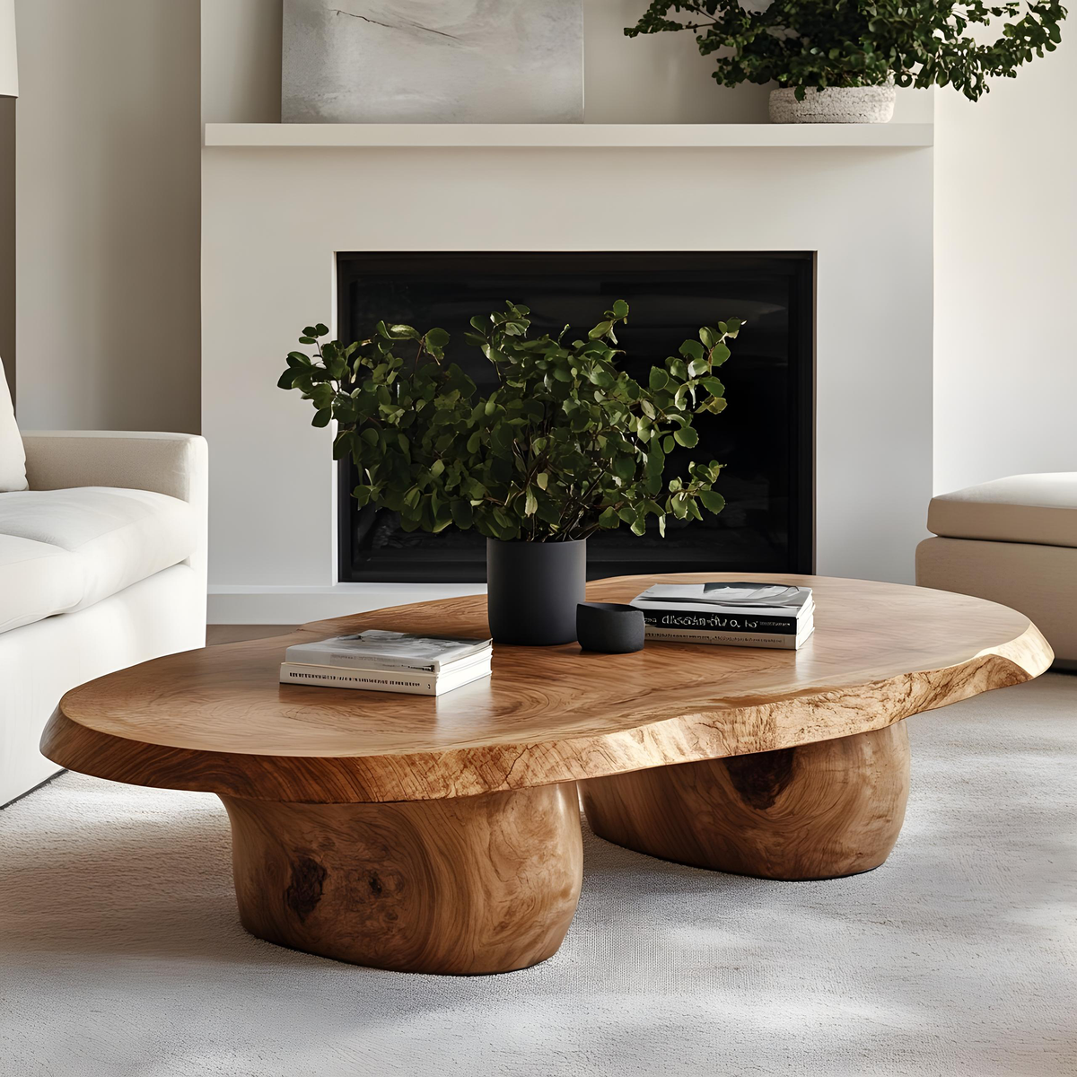Handcrafted Natural Wood Coffee Table For Inviting Living Room SILDTCF132
