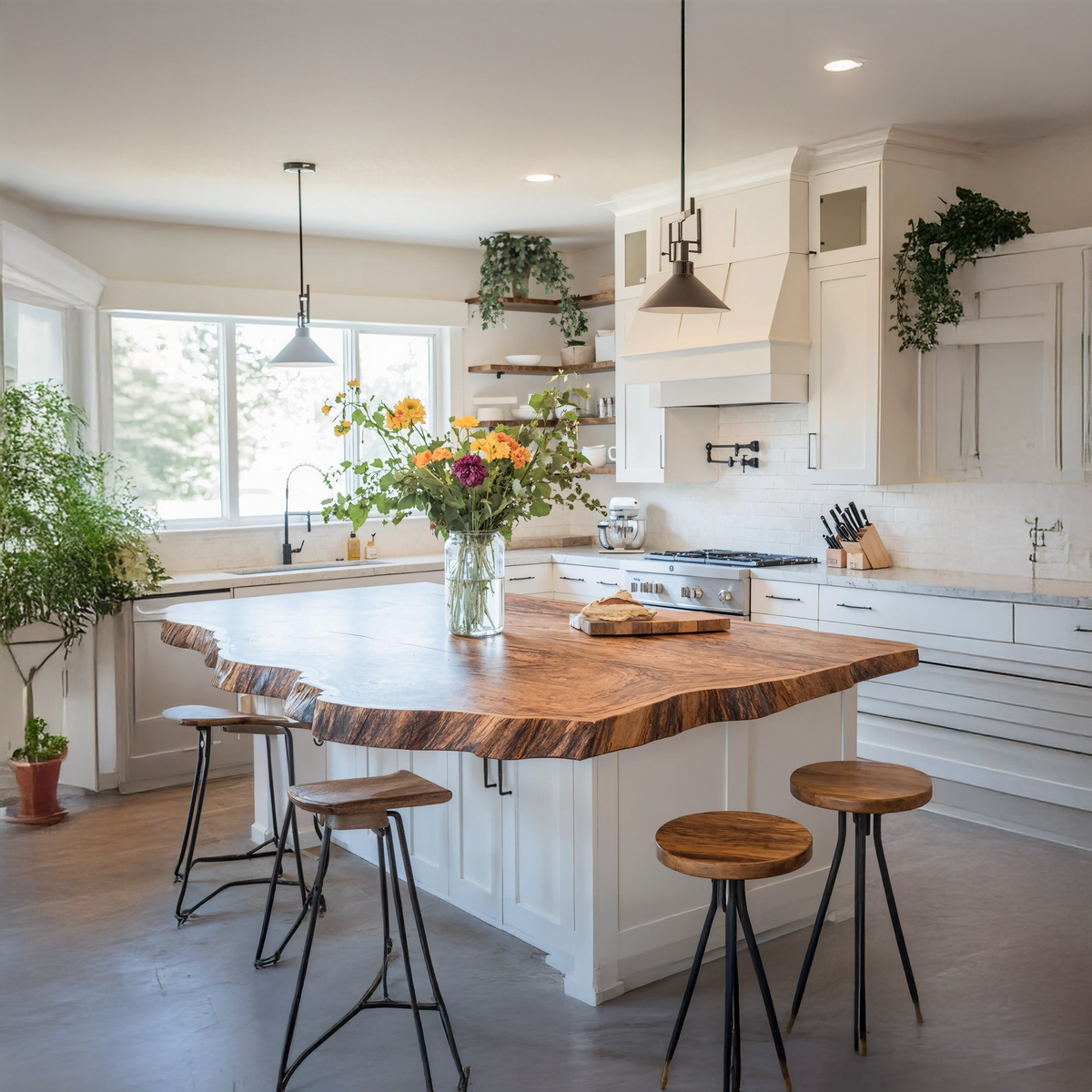 Handcrafted Live Edge Tabletop For Dining Room Furniture SILDTTNKCT003