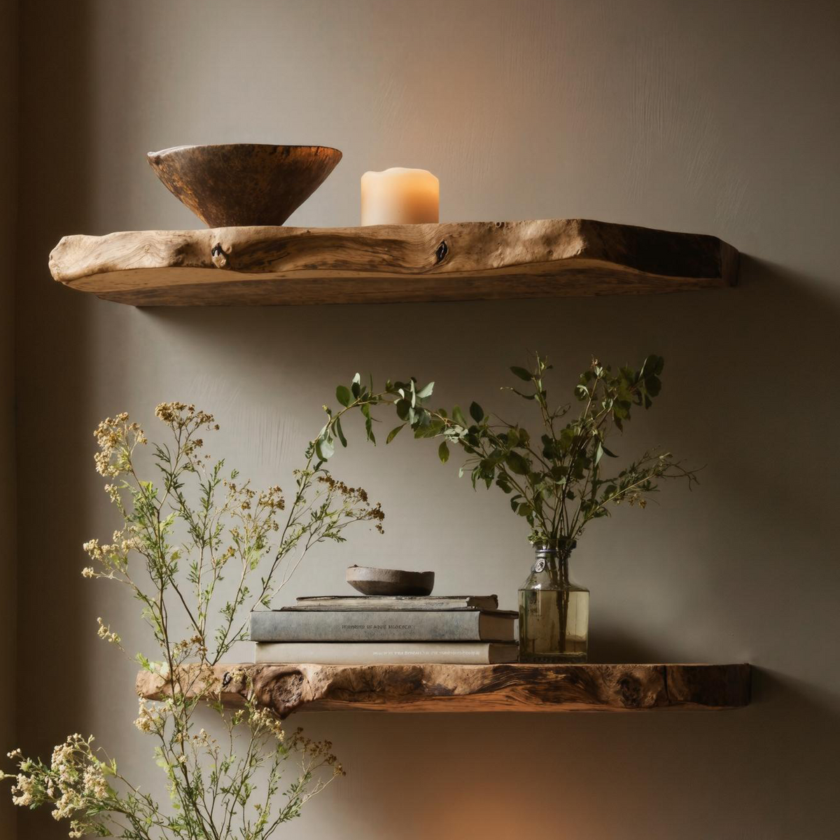 Handcrafted Live Edge Floating Bookshelf Unique Home Decor SILDTFL161