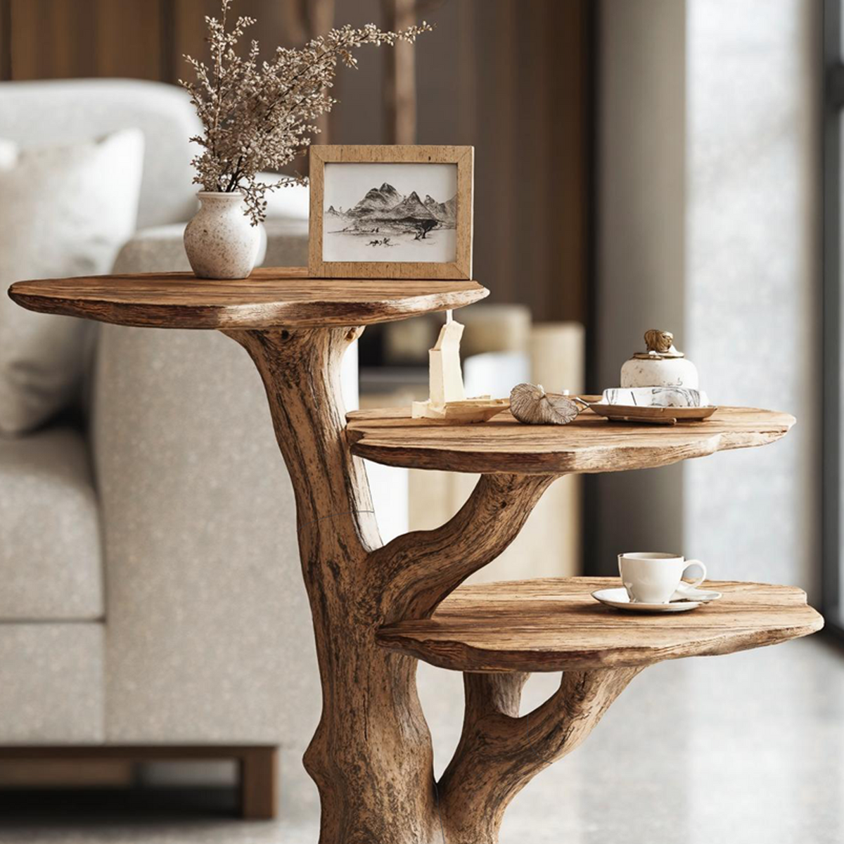 Handcrafted Solid Wood End Table Modern Living SILDTTNEN015