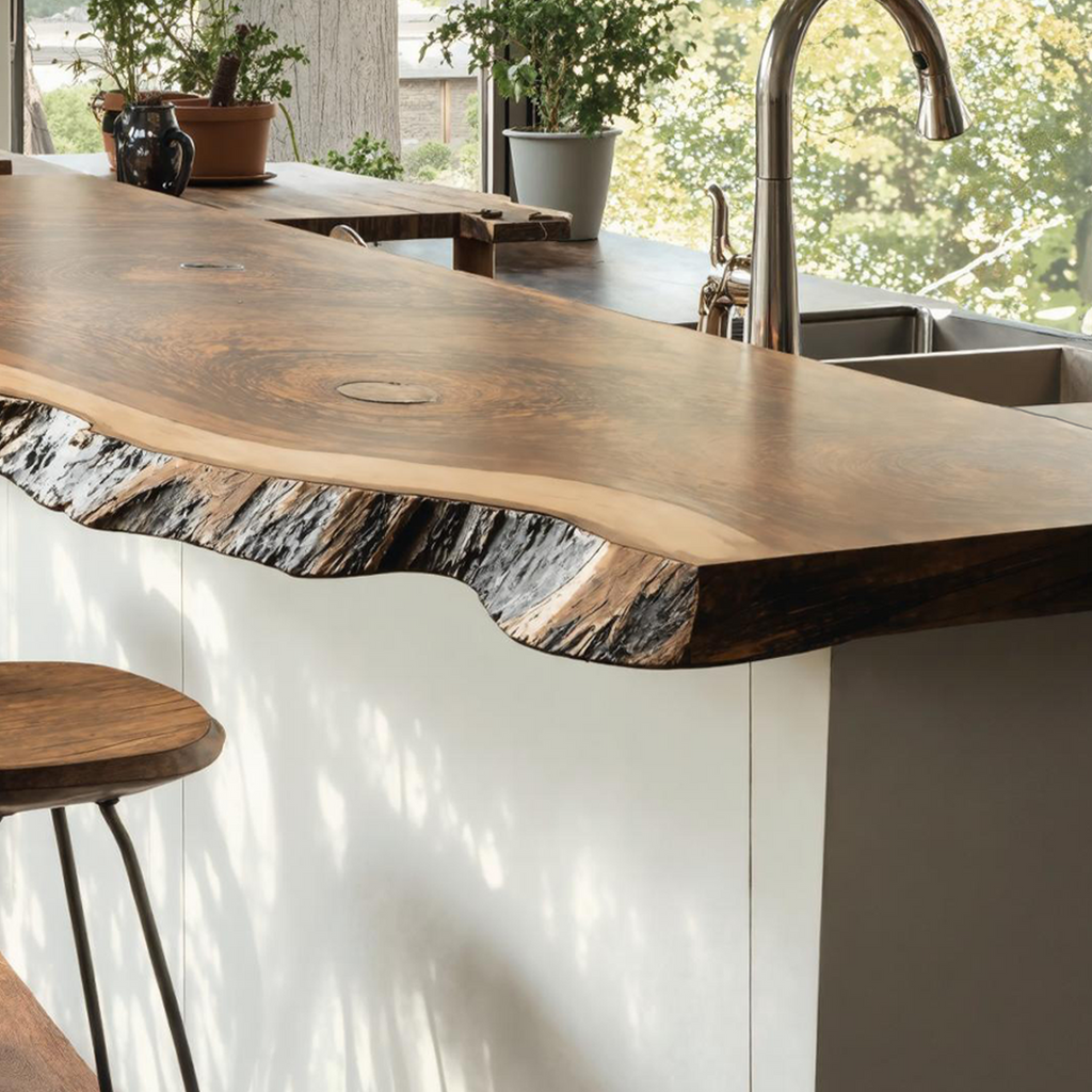 Farmhouse Wooden Kitchen Countertop For Beautiful Kitchen Ambiance SILDTKCT011