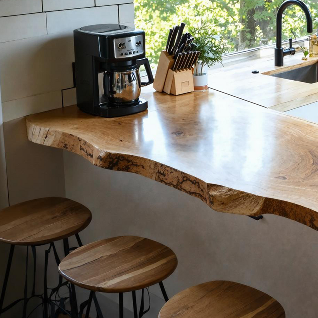 Farmhouse Wooden Kitchen Countertop For Naturally Inspired Kitchen Setup SILDTKCT015