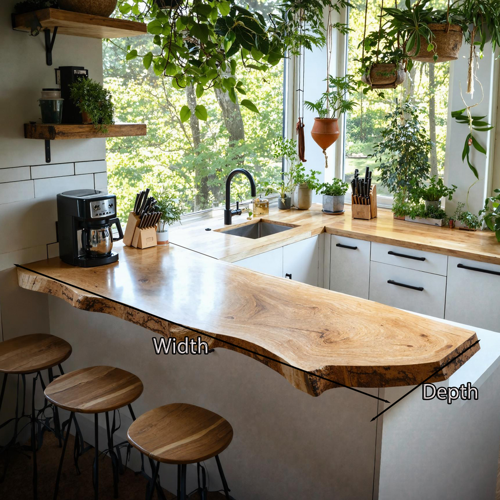 Farmhouse Wooden Kitchen Countertop For Naturally Inspired Kitchen Setup SILDTKCT015