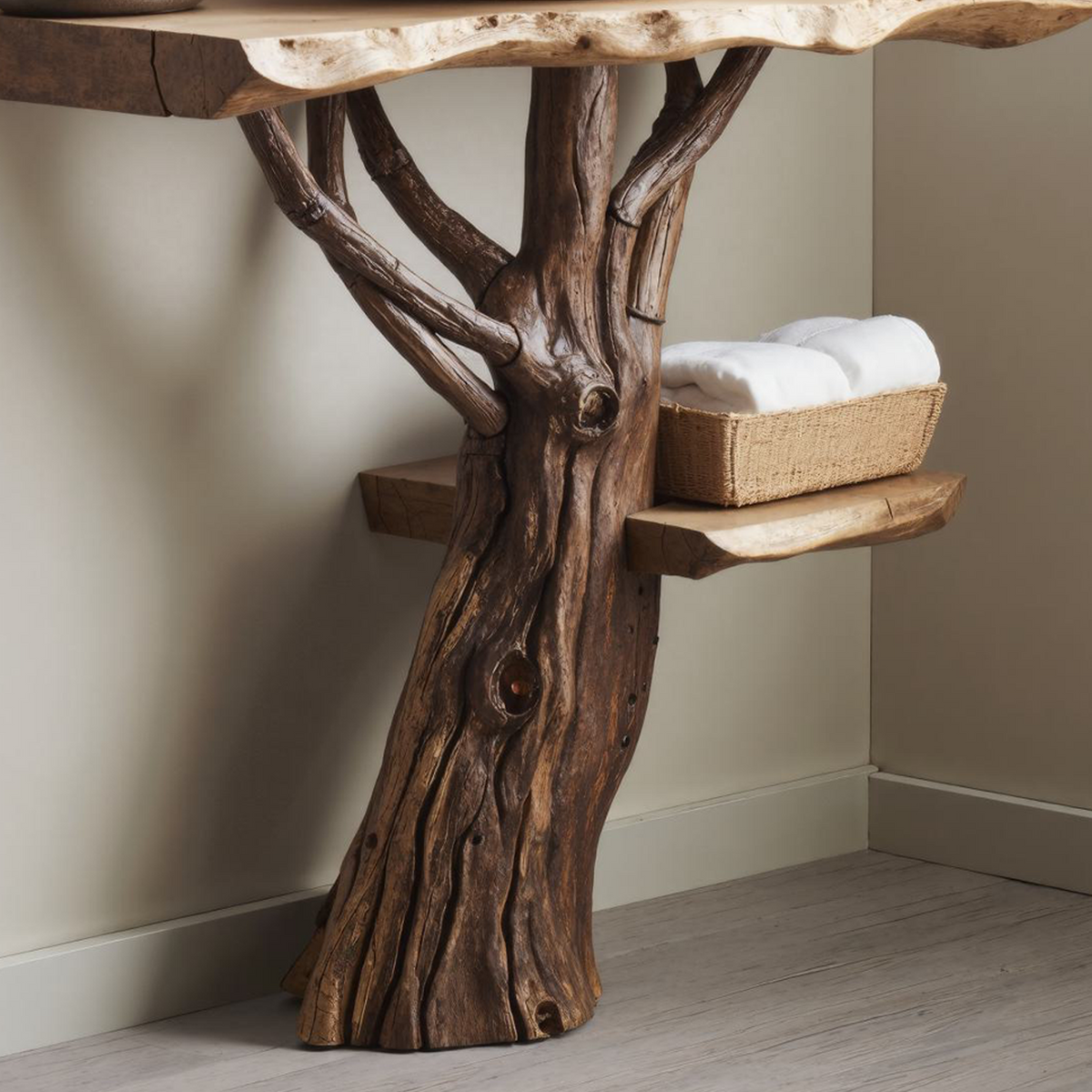 Handcrafted Wooden Vanity Bathroom SILDTBRV021